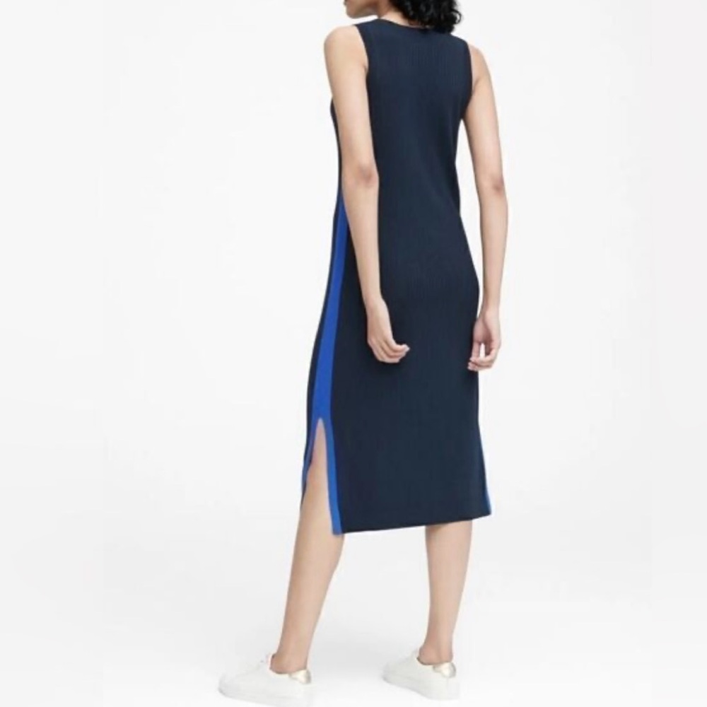 Banana Republic Elegant Black and Blue Women's Dress - Picture 3 of 3